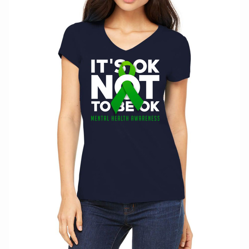 Its Ok Not To Be Ok Blue Women's V-Neck T-Shirt by barajemucozom | Artistshot