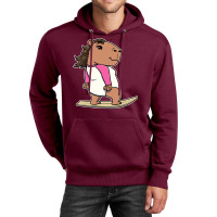 Capybara Surfer Girl Surfing Vintage Unisex Hoodie | Artistshot