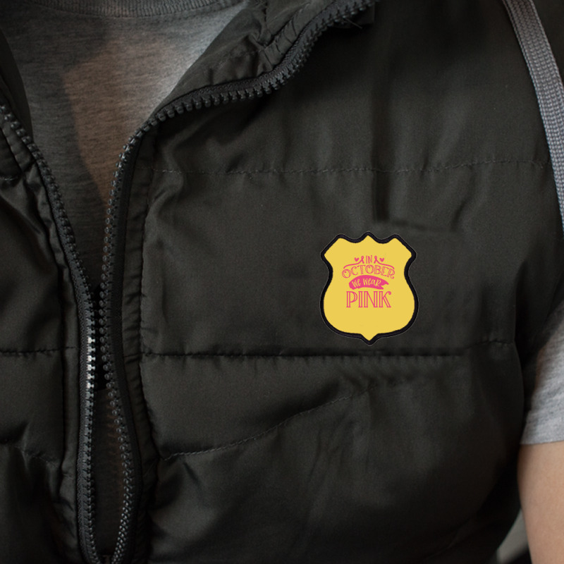 In October We Wear Pink Yellow Shield Patch | Artistshot