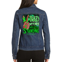 Mental Health Awareness Witch Ribbon Retro Hallowe Ladies Denim Jacket | Artistshot