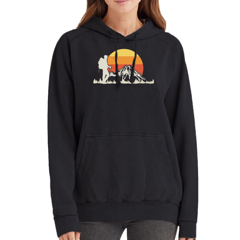 Hiking Hiker Mountain Nostalgia Vintage Hoodie by aynarsaydani | Artistshot