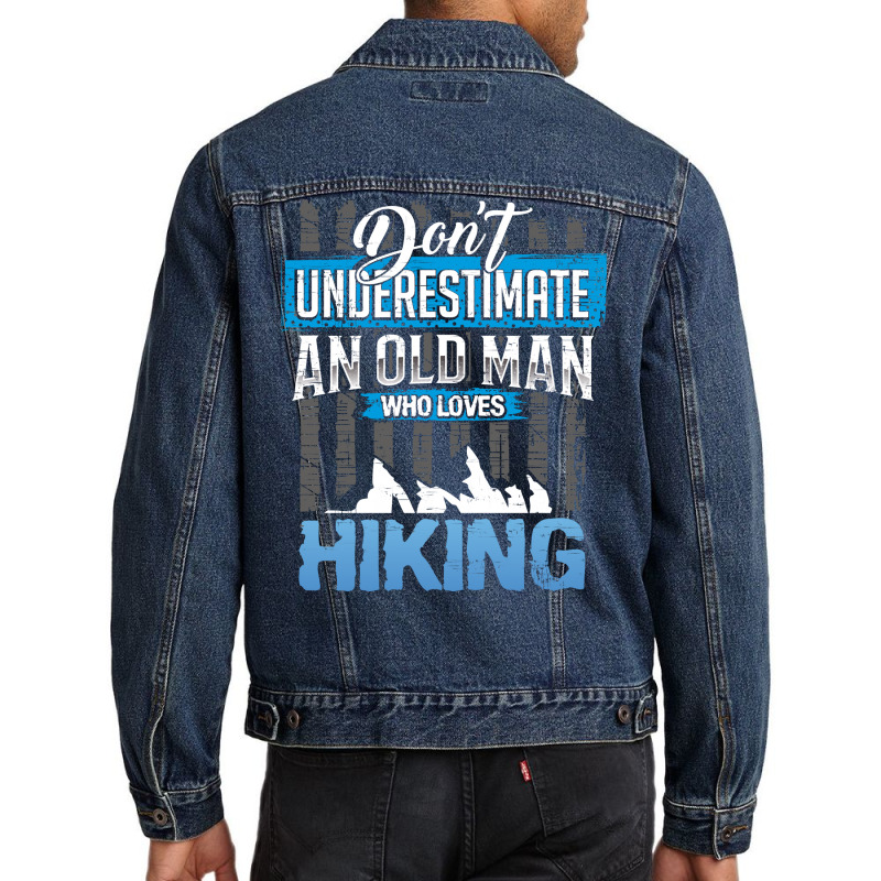 Hiking Gift For Grandpa Girl Men Denim Jacket | Artistshot