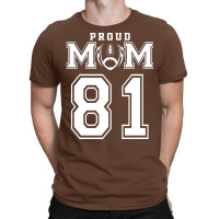 Custom Proud Football Mom Number 81 Personalized F T-shirt | Artistshot