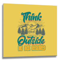 Hiking Think Outside No Box Required Tumblr Metal Print Square | Artistshot