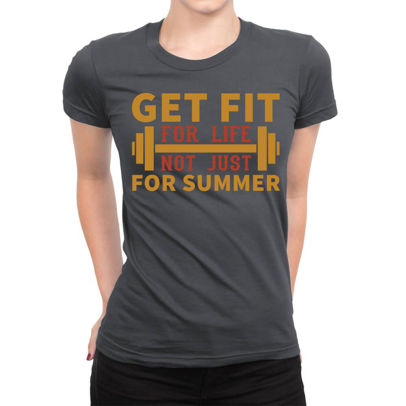 Get Fit Red Ladies Fitted T-Shirt by faveltianaz | Artistshot