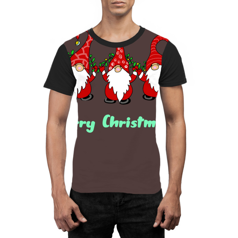 3 Cute Gnomes Merry Christmas Girl Graphic T-shirt | Artistshot