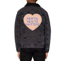 Mental Health Matters Heart Tumblr Unisex Sherpa-lined Denim Jacket | Artistshot