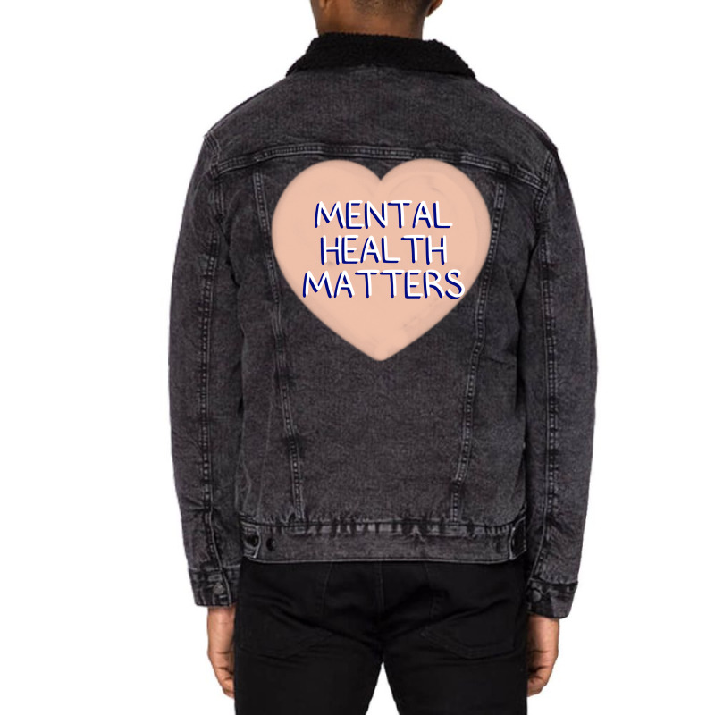 Mental Health Matters Heart Tumblr Unisex Sherpa-Lined Denim Jacket by raihlelibor0 | Artistshot