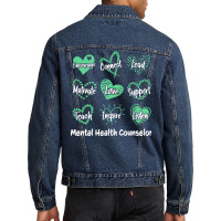 Mental Health Counselor Heart Nostalgia Men Denim Jacket | Artistshot