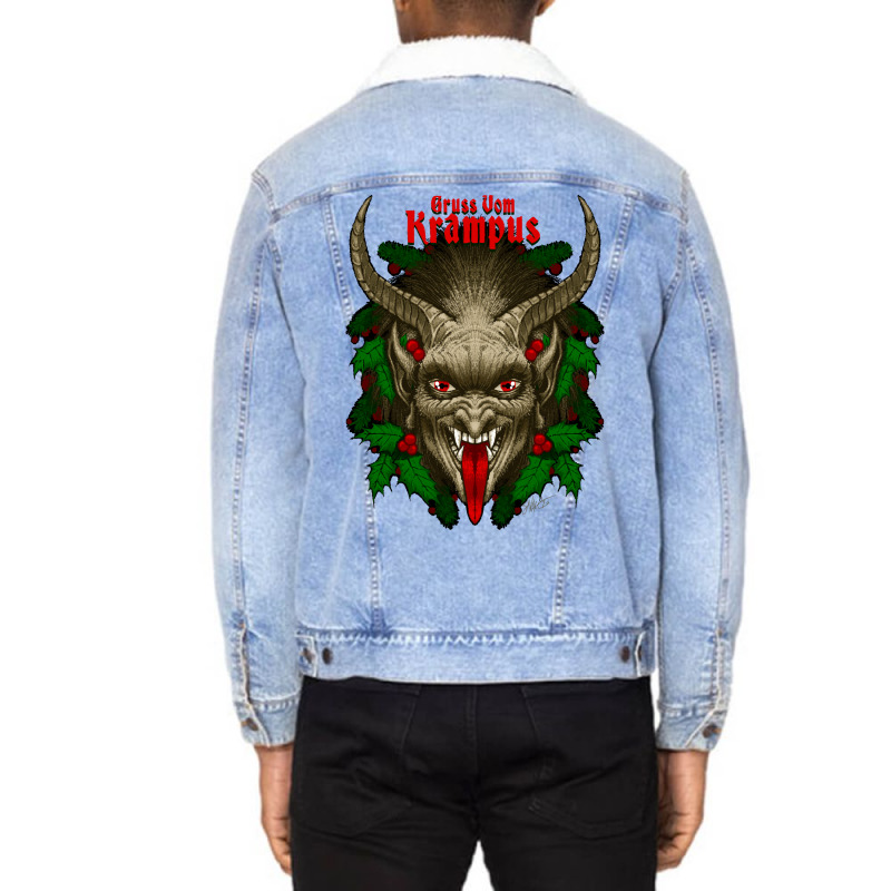 Gruss Vom Krampus 80s Unisex Sherpa-lined Denim Jacket | Artistshot