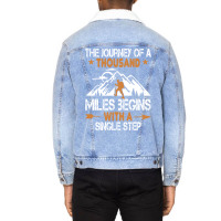 Outdoor Nature Hiking Quote Gift  Travel Boy Unisex Sherpa-lined Denim Jacket | Artistshot