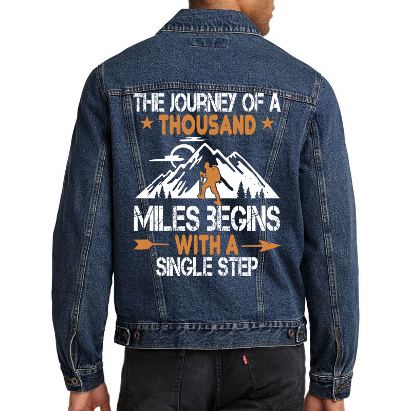 Outdoor Nature Hiking Quote Gift  Travel Boy Men Denim Jacket | Artistshot