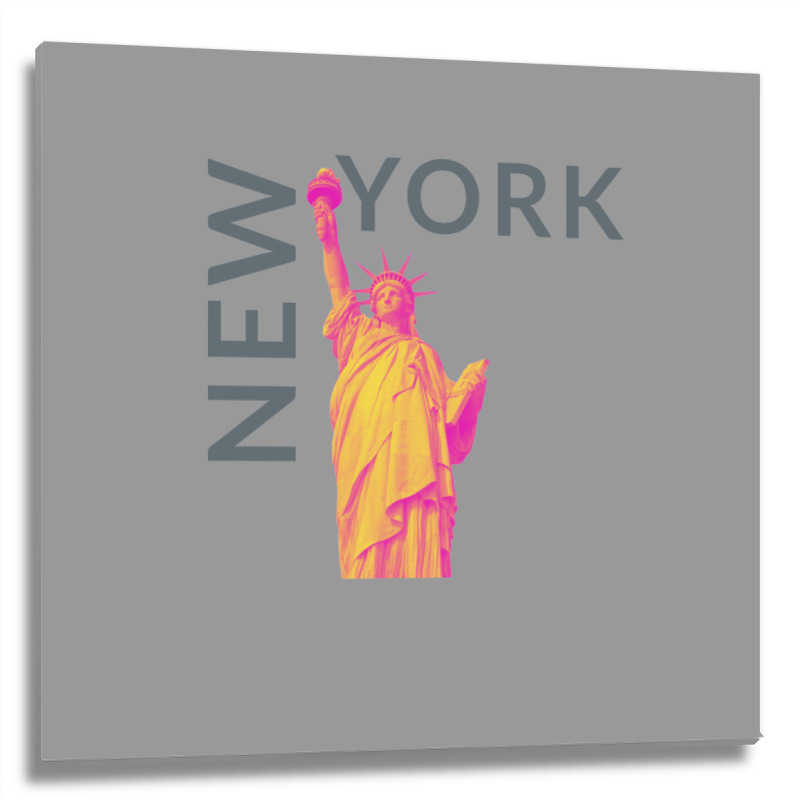 New York City   New York   Usa   Liberty Statue Of Metal Print Square | Artistshot