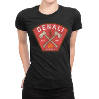 Denali National Park And Preserve Alaska Yellow Ladies Fitted T-shirt | Artistshot