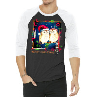 Merry Christmas Owls Music 3/4 Sleeve Shirt | Artistshot