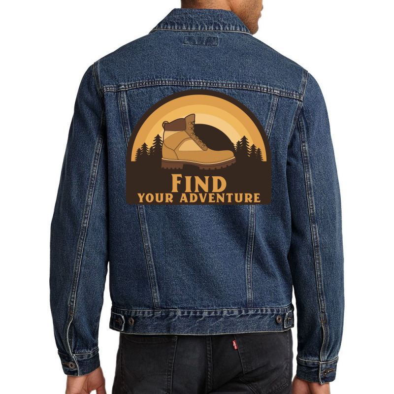 Find Your Adventure Hiking Boy Men Denim Jacket | Artistshot