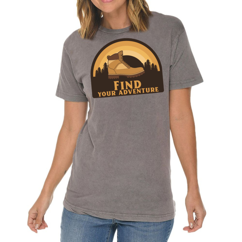 Find Your Adventure Hiking Boy Vintage T-shirt | Artistshot