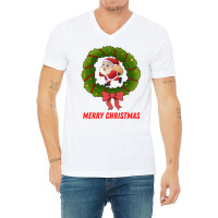 Merry Christmas Santa Baby Green V-neck Tee | Artistshot