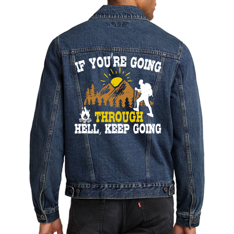 Outdoor Nature Hiking Quote Gift  Gift Yellow Men Denim Jacket | Artistshot