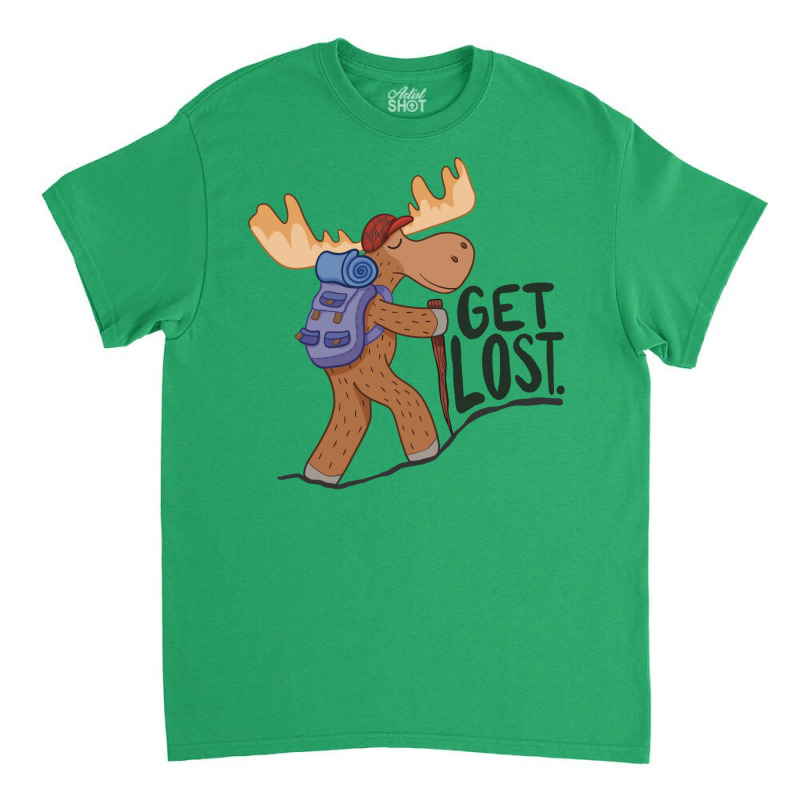 Hiking Moose Girl Classic T-shirt by niventriskao | Artistshot