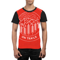 Tails On Trails Hiking Girl Graphic T-shirt | Artistshot