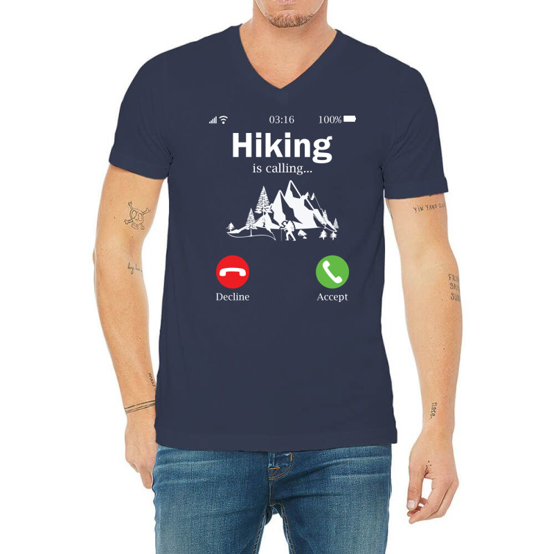 Hiking Is Calling Music V-neck Tee | Artistshot