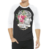 Brain Floral Mental Health Matters 3/4 Sleeve Shirt | Artistshot