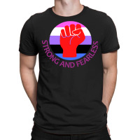 Gender Fluid Activist Strong And Fearless Blue T-shirt | Artistshot