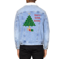 Techy Holiday Blue Unisex Sherpa-lined Denim Jacket | Artistshot