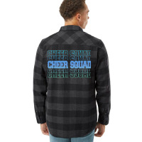 Cheer Squad In Blue Stacked Lettering Travel Flannel Shirt | Artistshot