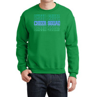 Cheer Squad In Blue Stacked Lettering Travel Crewneck Sweatshirt | Artistshot