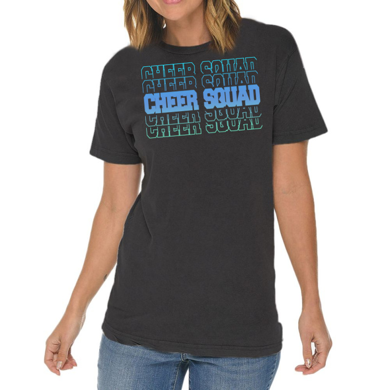 Cheer Squad In Blue Stacked Lettering Travel Vintage T-Shirt by strosesimonsf | Artistshot