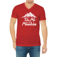 Take Me To The Mountains Retro V-neck Tee | Artistshot