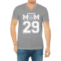 Custom Proud Football Mom Number 29 Personalized F V-neck Tee | Artistshot