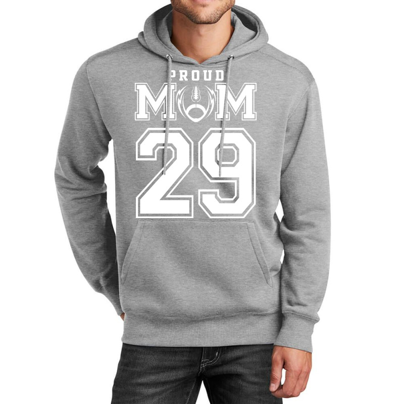 Custom Proud Football Mom Number 29 Personalized F Unisex Hoodie by strosesimonsf | Artistshot