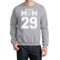 Custom Proud Football Mom Number 29 Personalized F Crewneck Sweatshirt | Artistshot