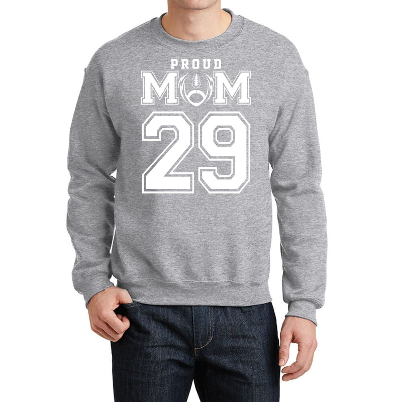 Custom Proud Football Mom Number 29 Personalized F Crewneck Sweatshirt by strosesimonsf | Artistshot