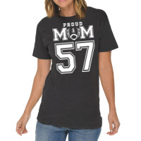 Custom Proud Football Mom Number 57 Personalized F Vintage T-shirt | Artistshot