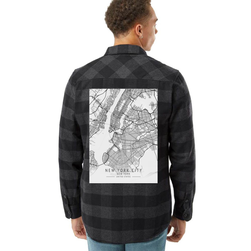 New York City United States City Map Flannel Shirt | Artistshot