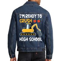 Im Ready To Crush High School Trucker Student Back Men Denim Jacket | Artistshot