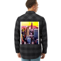 New York Skyline In Vintage Aesthetic Style Flannel Shirt | Artistshot