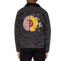 Mental Health With Cross Sunflower Jesus Christian Unisex Sherpa-lined Denim Jacket | Artistshot