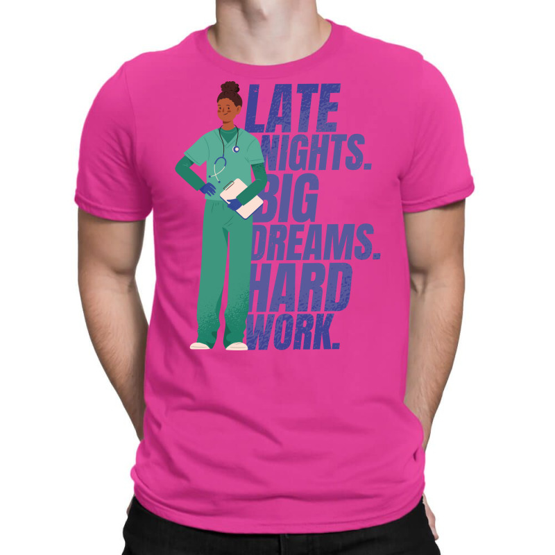 Late Night Big Dreams Hard Work 80s T-shirt | Artistshot