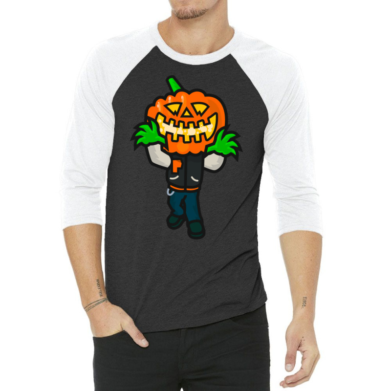 Varsity Pumpkin Creepin Cute 3/4 Sleeve Shirt by strosesimonsf | Artistshot