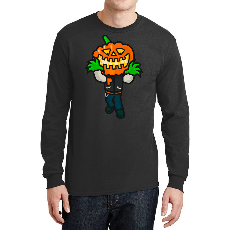 Varsity Pumpkin Creepin Cute Long Sleeve Shirts by strosesimonsf | Artistshot