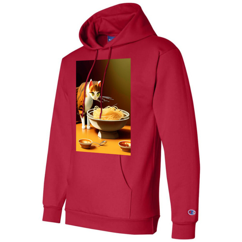 Cat Eating Spaghetti Sticker 2023 Champion Hoodie | Artistshot