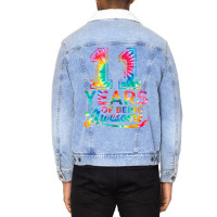 11 Year Of Being Awesome 11 Years Old 11th Birthda Unisex Sherpa-lined Denim Jacket | Artistshot