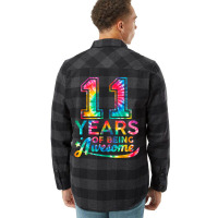 11 Year Of Being Awesome 11 Years Old 11th Birthda Flannel Shirt | Artistshot