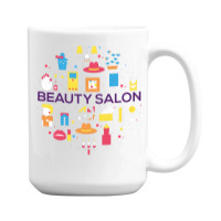 Beauty Salon Doodle Concept Cool (1) 15 Oz Coffee Mug | Artistshot