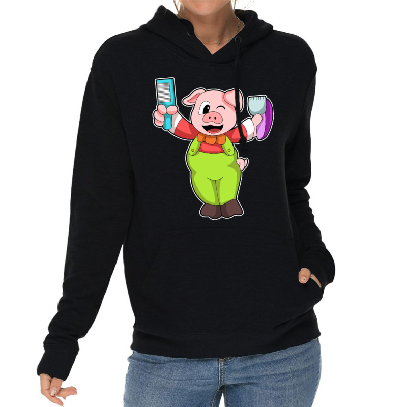 Pig With Comb Razor Love Lightweight Hoodie by bosakroddenm | Artistshot